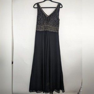 JKARA Beaded Sleeveless Formal Prom Dress Gown